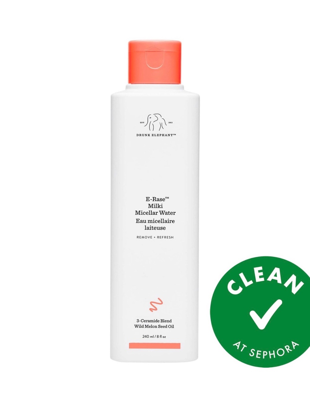 Drunk Elephant E-Rase Milk Micellar Water — White & Coral